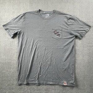 North Face Shirt Adult Large Gray Short Sleeve Outdoor Active Casual Men's